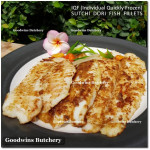 Fish DORI sutchi fillets IQF brand NASUBA Medan NBL 300-400 +/- 11" 28cm/pc - REPACKED (price/pack 700g 2pcs)